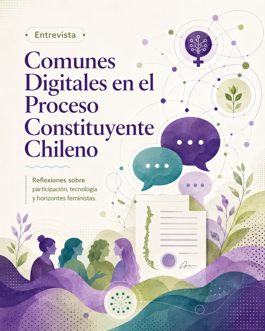 Portada visual de la entrevista Comunes Digitales en el Proceso Constituyente Chileno