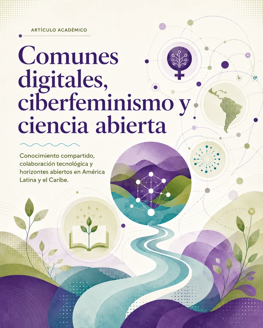Portada visual del artículo Comunes digitales, ciberfeminismo y ciencia abierta
